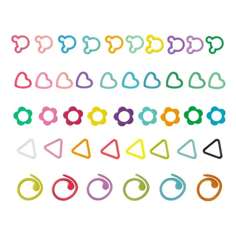 Wholesale 500PCS/Bag Mixed Color Painted Knitting Tool Colorful Metal DIY Cute Crochet Locking Stitch Counter Marker