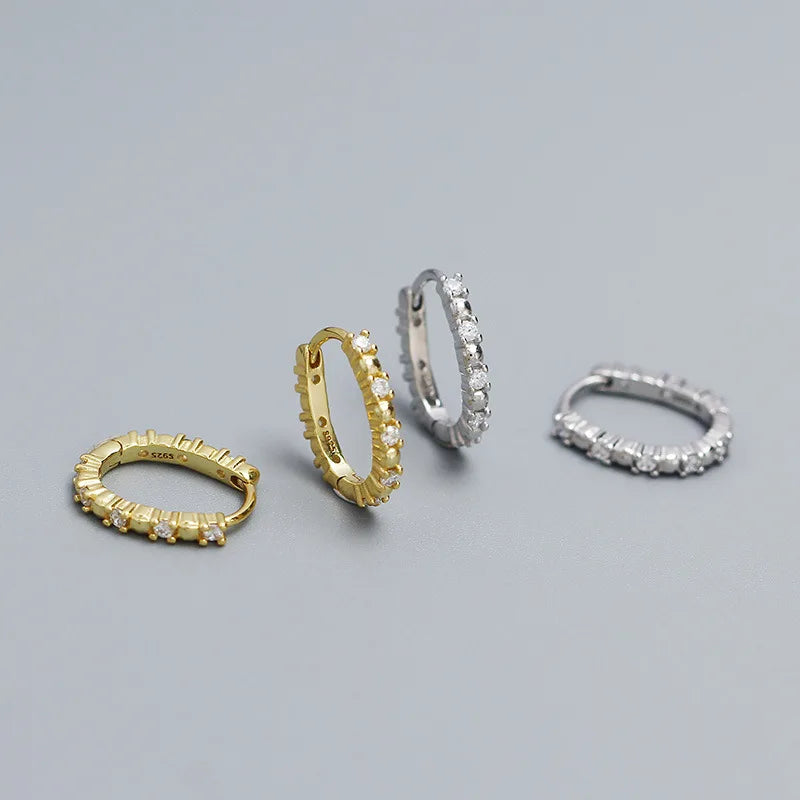 Fashion Jewelry 925 Silver Earrings Jewelry 18K Gold Plated U-shaped Ball Sterling Silver  Hoop Earrings for Women
