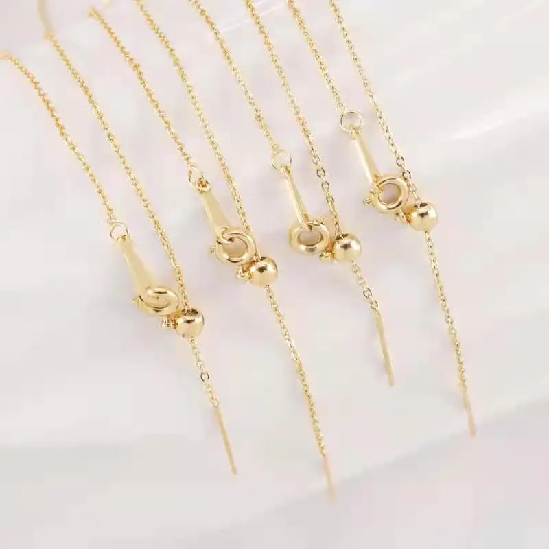 50pcs/bag 18K Gold Plated Serpentine O-Bar Chain Multi-Function Jewelry Making Links Geometric Pattern Adjustable Claw Setting