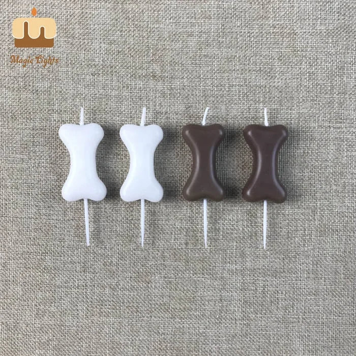 Popular Magic Lights Art Handmade Paraffin Wax Bone Shaped Birthday Candle with Relighting Feature for Dogs & Pets