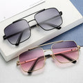 Logo Custom 2026 Fashion Men Women Double Beams Square Sunglasses UV400 Metal Pilot Driving Sun Glasses