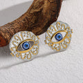 2025 Trendy Blue Devil's Eye Earrings 18K Gold Silver Plated Stainless Steel Earrings Stud Pendientes Jewelry for Women Girls