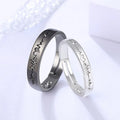 Hot Sale Wholesale Black and White Couple Love Ring Adjustable Heartbeat Ring for Women and Men