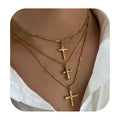 Christian Jewelry Bijoux En Acier Inoxydable Waterproof Women Stainless Steel Gold Cross Pendant Necklace Jewelry for Women