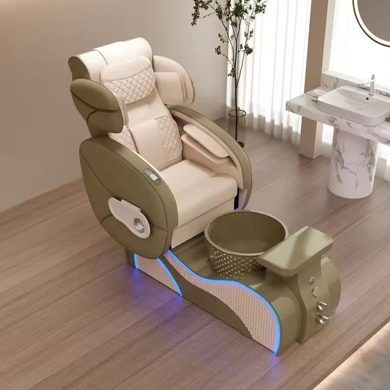 Modern Luxury Beauty Nail Salon Electric Tubeless Whirlpool Foot Spa Full Body European Touch Massage Pedicure Chair Commercial