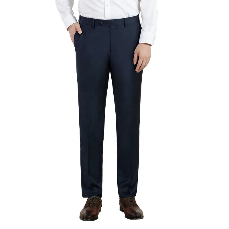 Men's Elegant Embroidered Business Pants 100% Machine Washable Zipper Fly Straight Leg Mid/Low Cargo Professional Formal Work