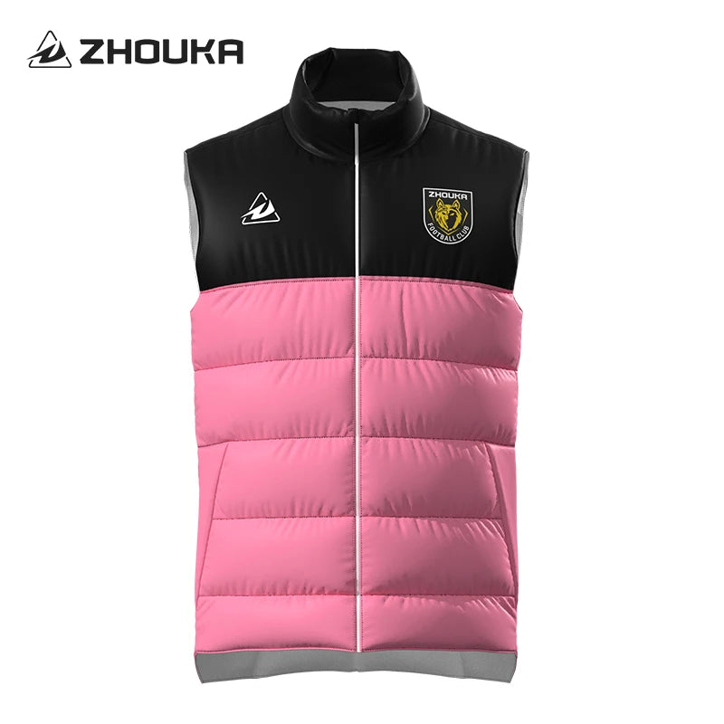 Customization Winter  Men's Warm and Comfortable Sleeveless Cotton Down Vest Soccer Football Jacket Down