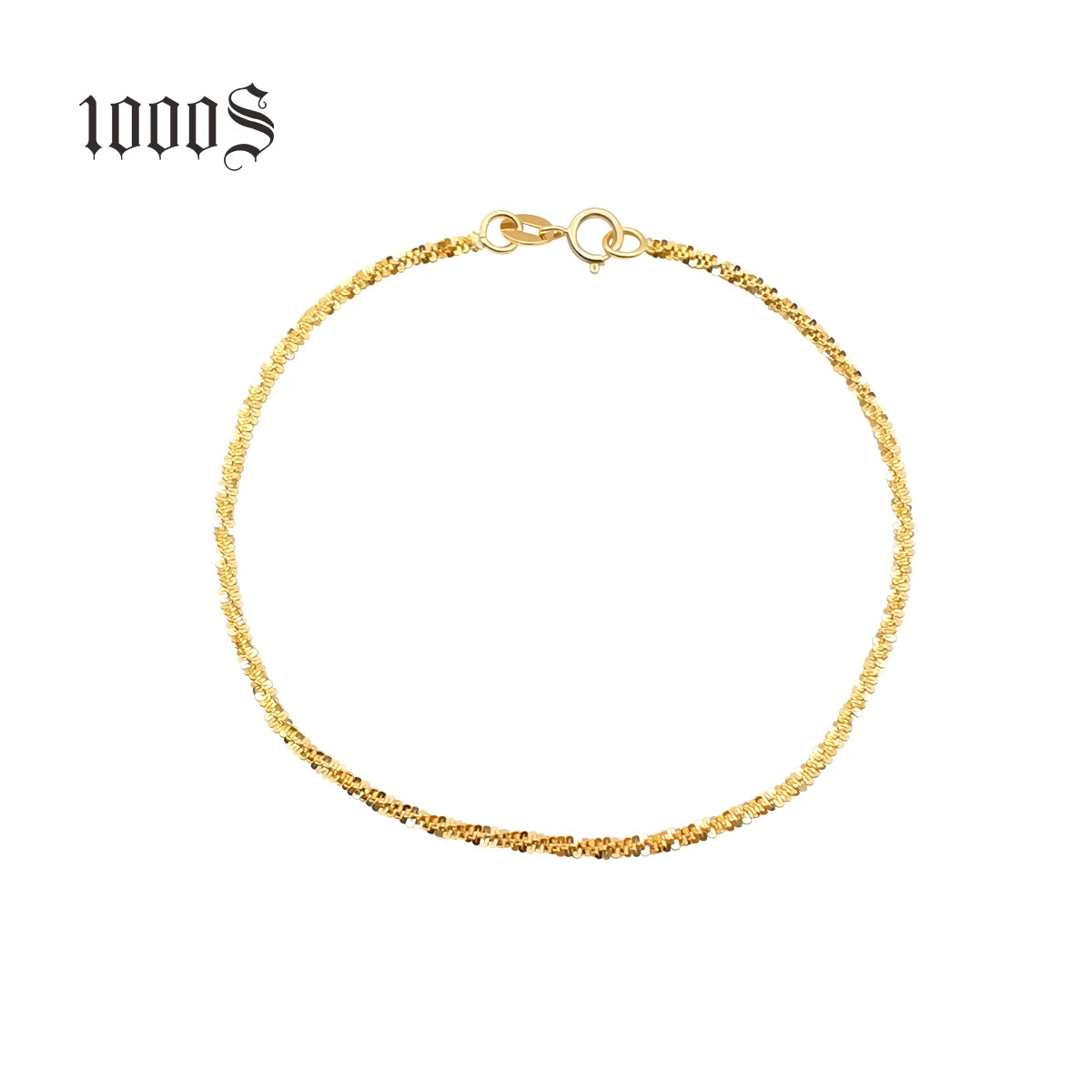 18K Real Gold Bracelet Cheap Price Daisy Chain New Design Light Weight Bracelet Drop Shipping