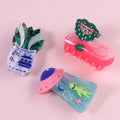 Midairy Factory Bulk Sale Creative Cartoon Spaceship alien Small Size Hair Claw Clips for Kids Girls Accessories 83x48mm 4250