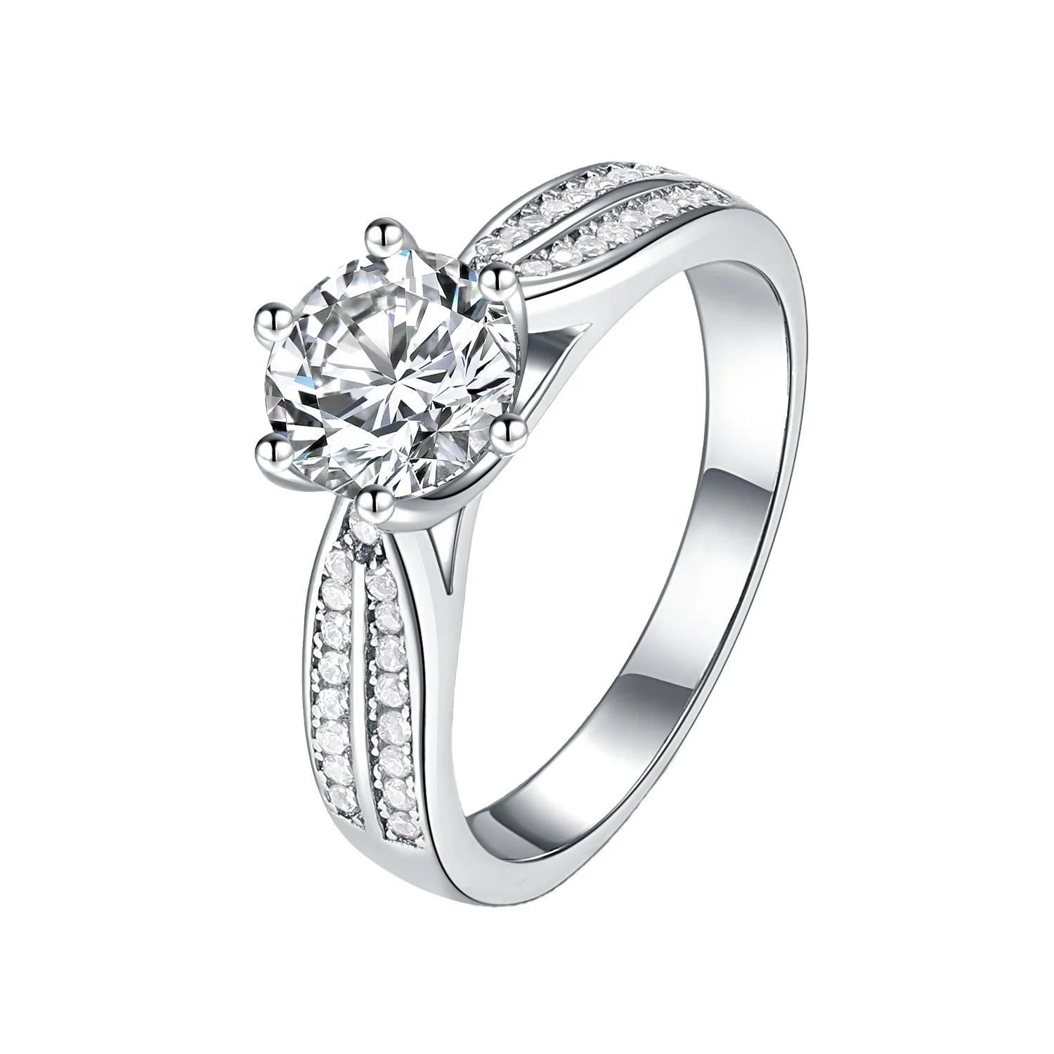 2026 Engagement Ring 2ct 8mm Round Gra Moissanite Diamond Silver 925 Rings Jewelry Luxury Wedding Party Moissanite Ring