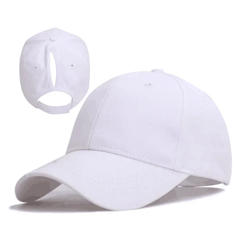 Ponytail Hat Back Opening Custom logo Men's and Women's Fashion Baseball Cap Pure Cotton Breathable 3D Embroidery Four Season