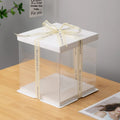 Wholesale Transparent Single Layer Cake Packaging Box 4inch-10inch Tall Recyclable PP Material Stamping Design for Birthday Food