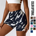 2023 New Women's High Waist Seamless Printed Yoga Shorts Seamless Butt Lifter Fitness Sports Shorts