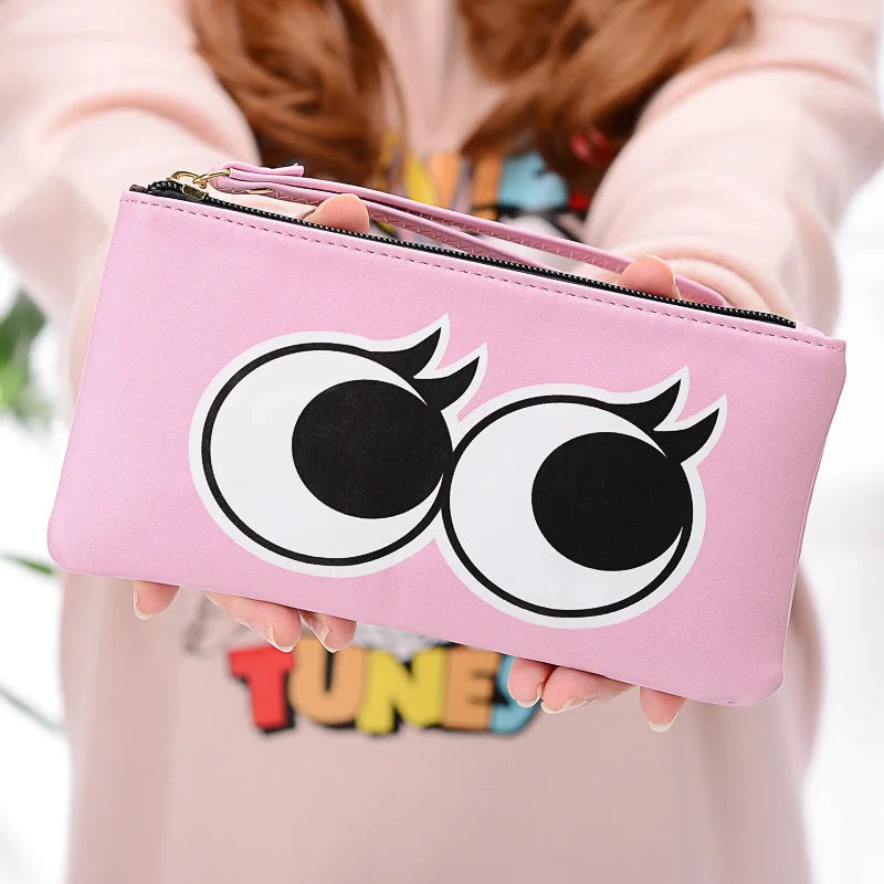 Fashionable Short Waterproof PU Wallet with Zipper Closure and Polyester Lining for Girls Portable Cute Design
