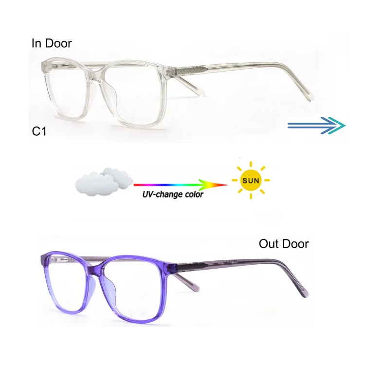 77005 Kids Photochromic Acetate Optical Frame  Color Change Eyeglasses