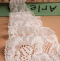 Wholesale Custom Knitted Eco-Friendly French Lace Trim Fabric Double Wave Rose Design Spandex/Nylon Elastic Lace for Dresses