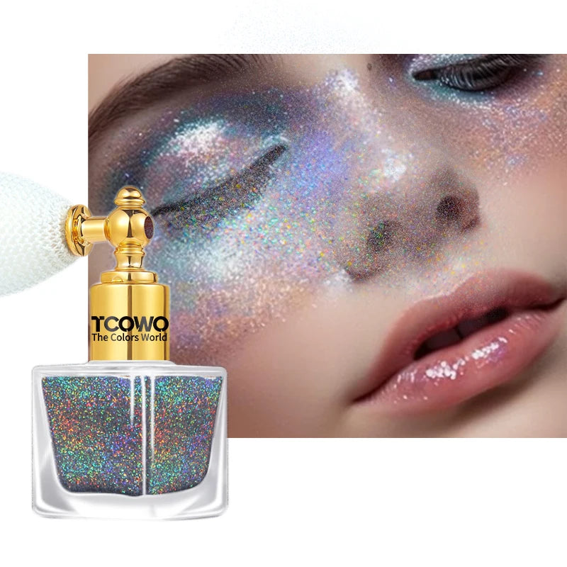 Diamond Highlighter Powder Spray High Gloss Shining Glitter Powder Body Glitter Spray for Eye Hair Face Body