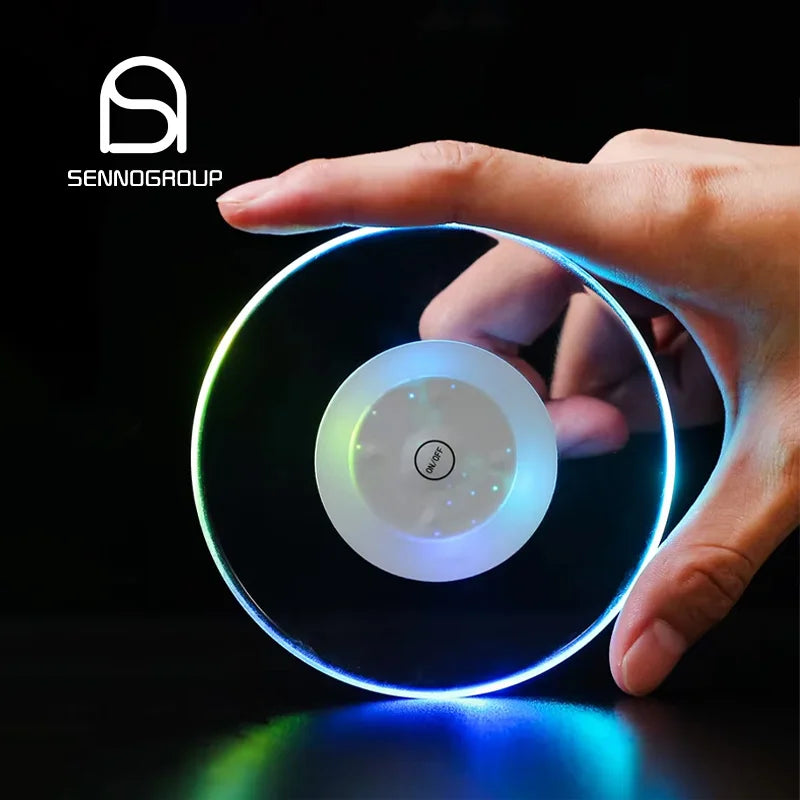 Wholesale Bar Party Custom Logo Acrylic LED Luminous Cup Coaster Flashing Luminous Drink Coasters