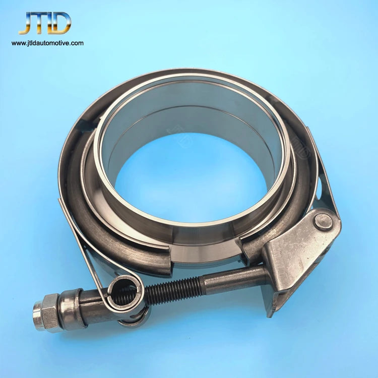JTLD Universal 2.5" V-Band Kit Heavy Duty Clamp Flange Set Exhaust Intercooler Pipe