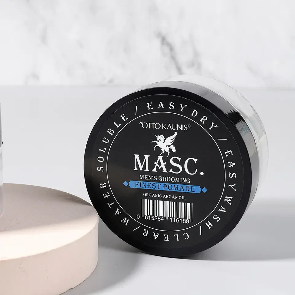 Private Label Men's Curly Hair Texturizing Pomade & Wax Gel-Strong Hold Vegan Paraben-Free Alcohol-Free 80ml