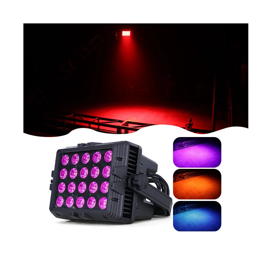 20 Pcs 15W Led Rgbw  5In1 Beads RGBWA Emitting Color Led Flood Light