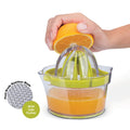 Kitchen 4in1 Multifunction Fruit Citrus Lemon Orange Juicer Manual Hand Squeezer With Built-in Measuring Cup and Grater