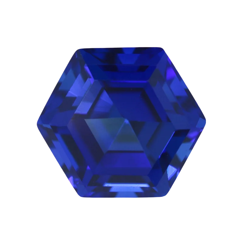 Lab Sapphire Blue Sapphire Stone Lab Grown Hexagon Blue Sapphire Stone