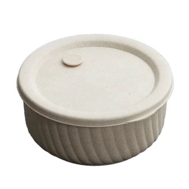 Best Selling High-quality Colored Noodle Bowl with Cover Environment-friendly and Reusable Wheat Straw Bowl Salad Bowl