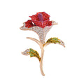 Fashion Cute Girls Crystal Flower Brooches Corsage Anti-Slip Rhinestone Rose Flower Brooch Pins Clothing Accessories
