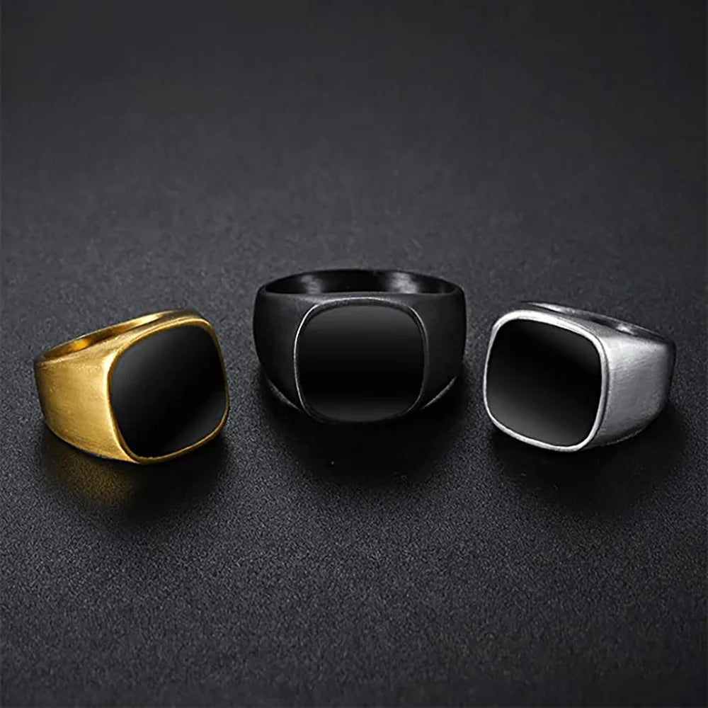 New Fashion Punk Style Personality PVD 18K Gold Coating Party Ring 316L Stainless Steel Ring for Men & Women