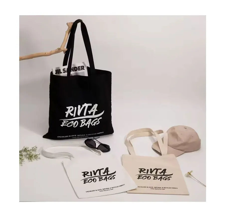Best Selling Eco-Friendly Reusable Oversize Canvas Cotton Shopping Tote Bags with Custom Logo Print Small MOQ Letter Pattern
