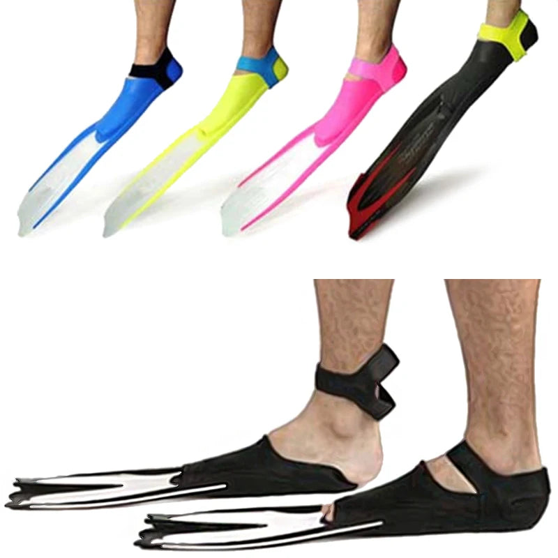 Silicone Full Foot Flippers Open Heel Diving Fins with Strap Accessories Heel Fixing Bands for Swim & Dive Gear