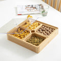 Eco-Friendly Wooden Chinese-Style Compartment Nut Tray Color Enamel Finish for Dried Fruit Candies-Customizable Home New Year