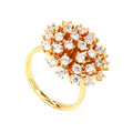 Women's Gold Silver Copper Plated Round Cocktail Rings Cut Diamond Shape New Prong Setting Jewelry Weddings Parties Engagements