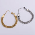 Drop Shipping 18K Gold Plated Tarnish Free Braided Net Shape Mesh Chain Stainless Steel Women Fashion Girl Bracelet