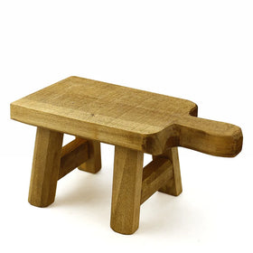 Rectangle Farmhouse Wooden Riser Potted Plant Stand Display Soap Candles Holder Tray Home Decor Wood Pedestal Stand with Handle