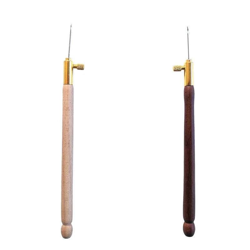 For Factory Sale French Simple Wooden Handle DIY Embroidery Beading Needle Set Sequin Beads Crochet Tool Kit Tambour Hook