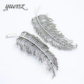 YuenZ Antique Silver Color Metal Feather Charm Fit Diy Necklace Charms Jewelry Making D317