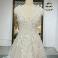 Romantic Tank Floral Print V-neck Flowers Elegant Wedding Dress Jancember RL210