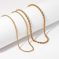 Explosive Models Jewelry Necklace 18K Gold Plated Stainless Steel Twist Rope Chain Necklace for Women Gift