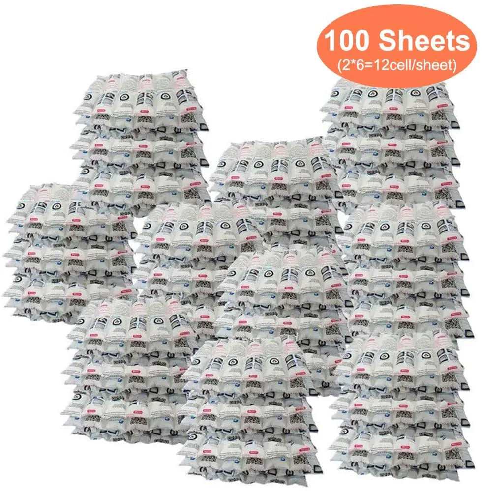 13.3"x 6.5" 2x6 Cells 100 Sheets Dry Ice Packs Sheet for Shipping Frozen Food Lunch Box Bag Cold Long Lasting