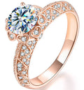 18K Rose Gold Moissanite Full Diamond the Milky Way Ring 1 Ct  Carat for Women 925 Sterling Silver Jewelry Wedding Gift