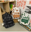 New Fashion 20-36L Waterproof Nylon Unisex Preppy Style School Bag Cartoon Zipper Closure Physiological Curve Back for Students