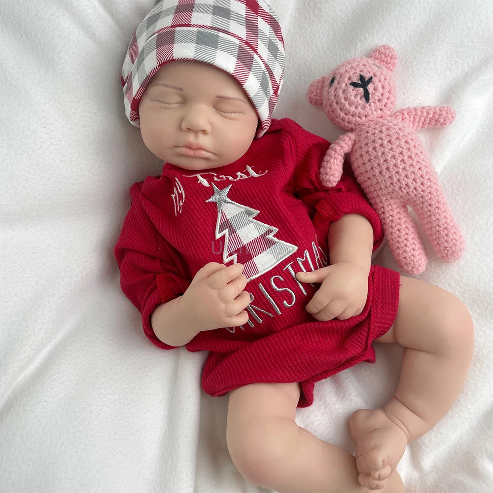 Soft 20" Blank Full Body Silicone Reborn Baby Girl Handmade Painted Lifelike Newborn Baby Bebe Dark Silicone Rebirth Doll LouLou