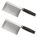 Stainless Steel Manual Kitchen Accessories Easy Slicing Wave Knife Chopper with Serrated Blade for French Fries Bananas Fruits