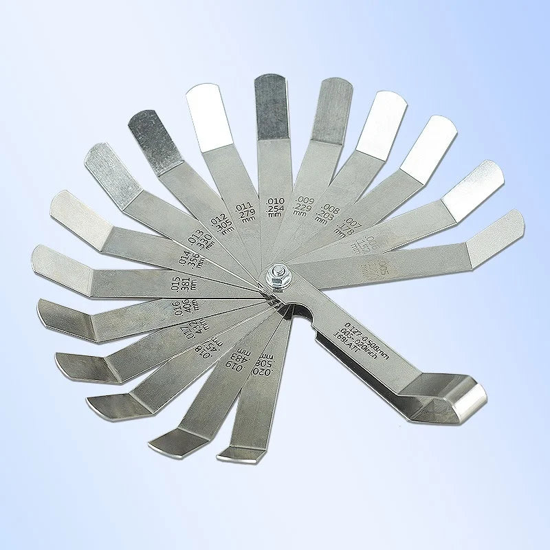 Yunbei Industrial 16-Piece Elbow Feeler Gauge Thickness Measurement Combination Gap Gauge 0.127-0.508 mm 005-.020 Inch