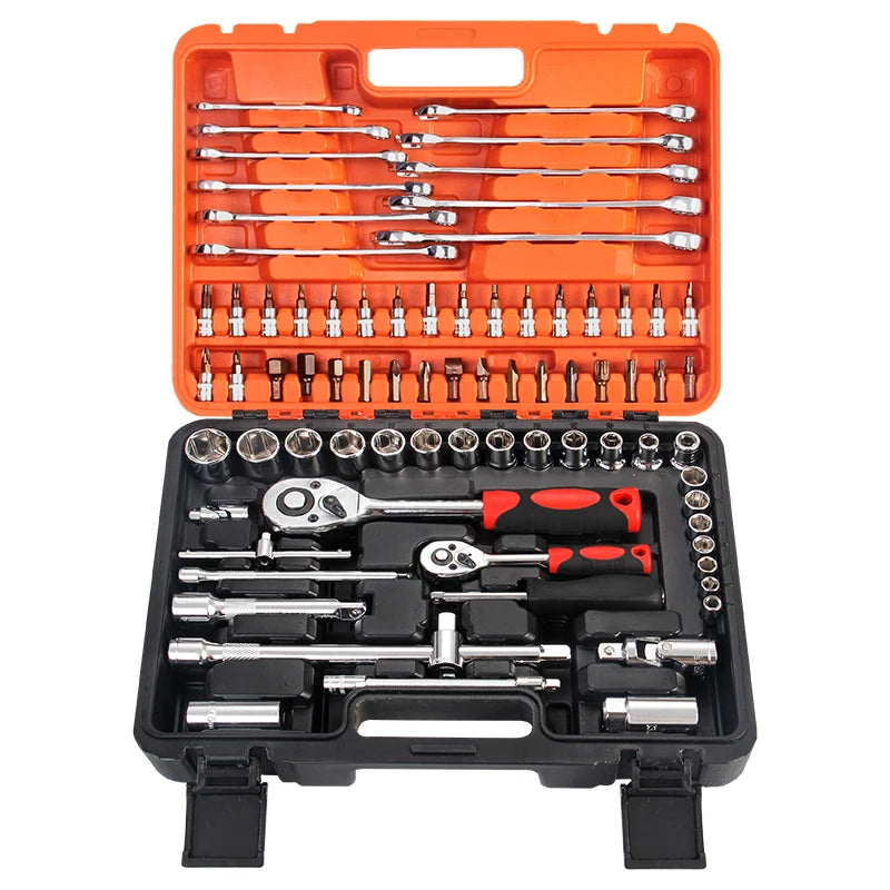 Goodking 78 Pcs Wrench Combination Tool Set Universal Socket Wrench Tool Box Hand Repair Tool Kit