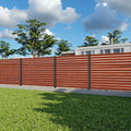 JHR Customized Quick Easy Install Modern 8ft Aluminum Fence Panels Backyard Private Garden Eco-friendly Weather 3D Modeling
