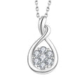 925 Sterling Silver Women's Fashion Water Drop Pendant Necklace Big Diamond and Zircon for Weddings Parties and Engagements