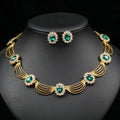 Luxury Women's Vintage Bridal Jewelry Sets Crystal Rhinestone Necklace Earrings Set for Wedding Engagement Anniversary Party